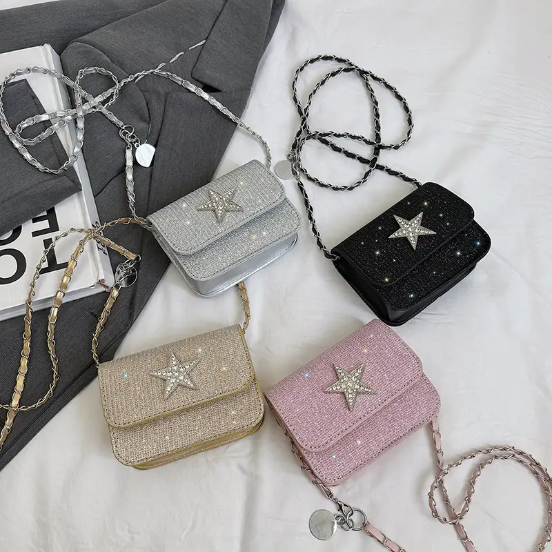 Silver Star Diamond Crossbody Bag for Women - Image 6