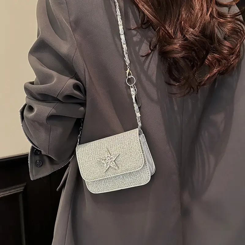 Silver Star Diamond Crossbody Bag for Women - Image 8