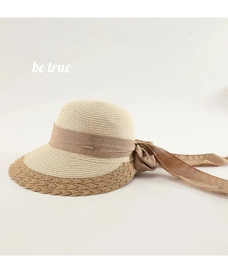 Women Straw Sun Hat with Tie Bow High Beauty Value — feature 14
