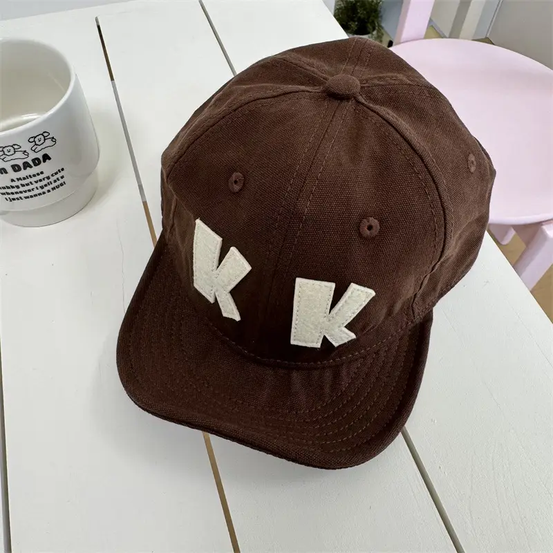 Men's Brown Duck Cap with White Letter Embroidery - Image 4