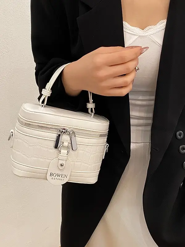 Chanel-Style Brown White Crossbody Bag for Women 2026