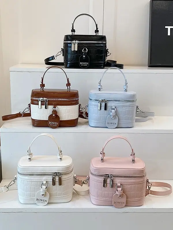 Chanel-Style Brown White Crossbody Bag for Women 2026