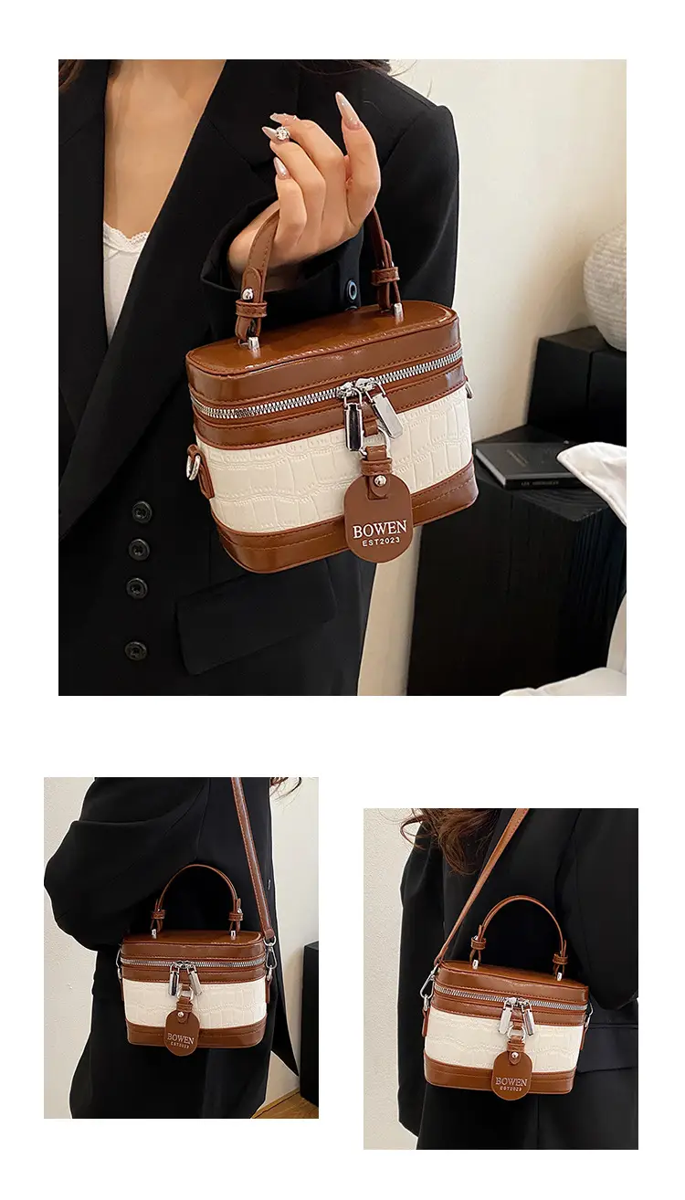 Chanel-Style Brown White Crossbody Bag for Women 2026 — feature 10