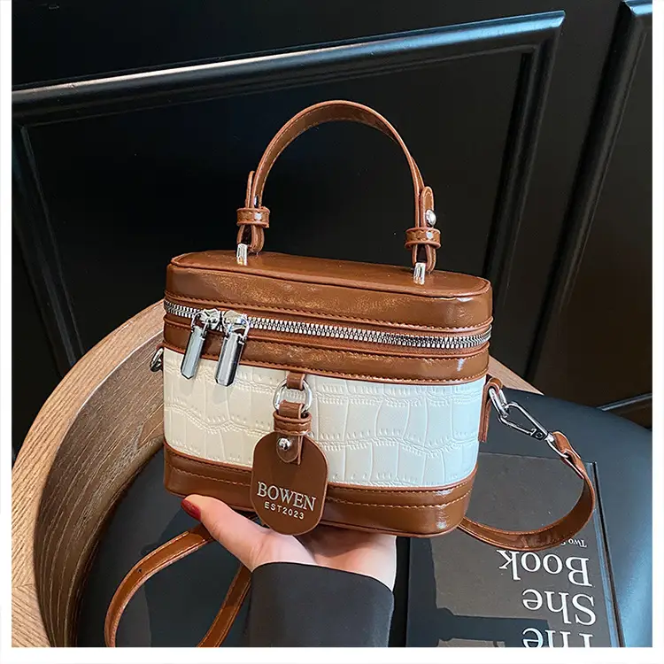 Chanel-Style Brown White Crossbody Bag for Women 2026 — feature 17