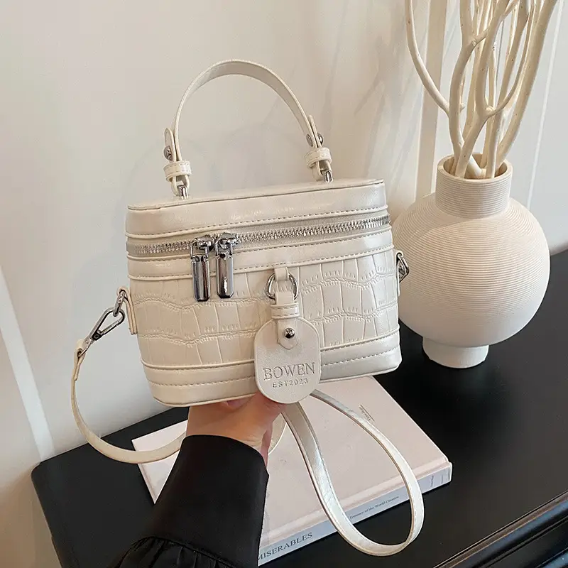 Chanel-Style Brown White Crossbody Bag for Women 2026