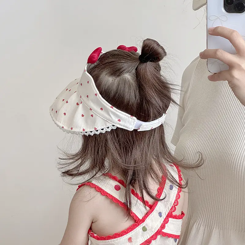 Baby Sun Hat with Red Bow for Girls