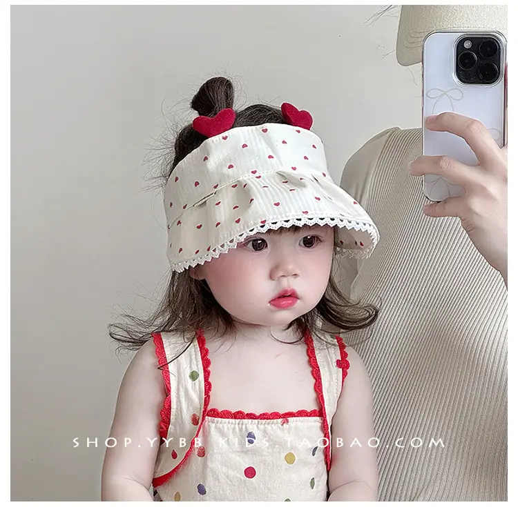 Baby Sun Hat with Red Bow for Girls — feature 1