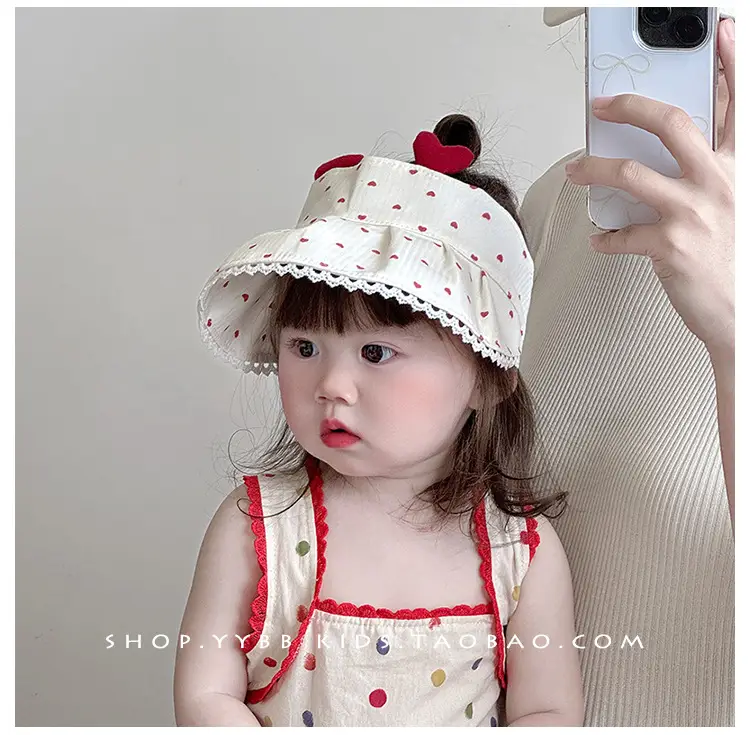 Baby Sun Hat with Red Bow for Girls — feature 3