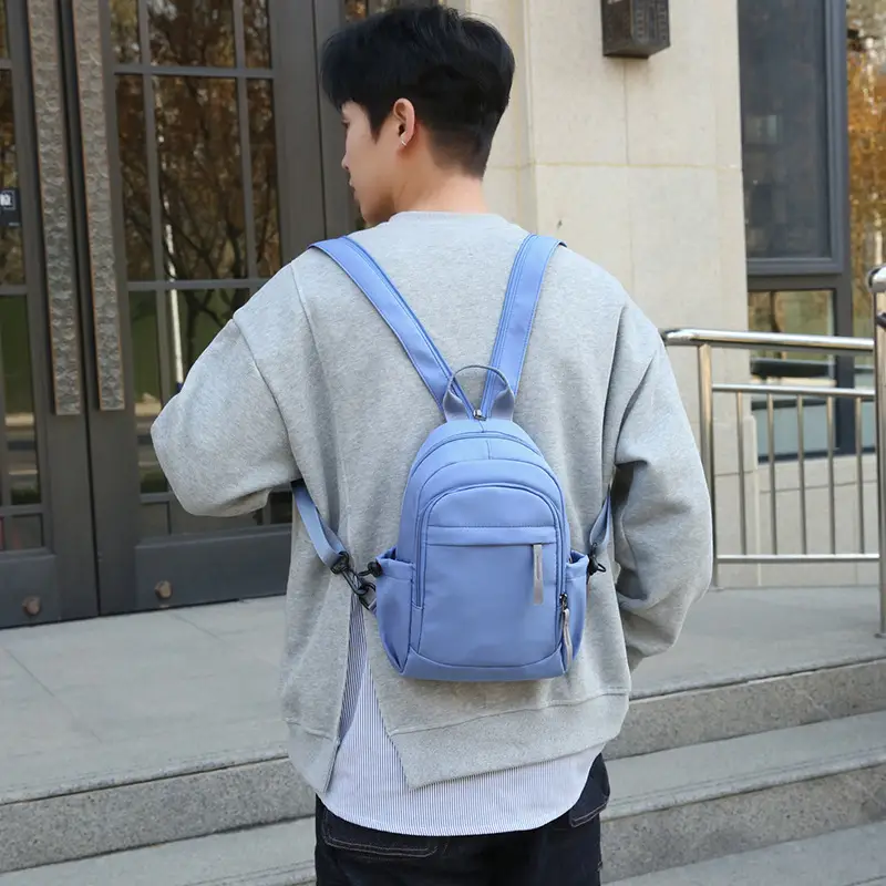 Men's Black Nylon Mini Backpack Lightweight Double-Use - Image 7