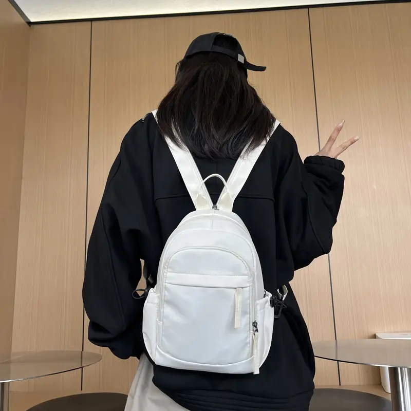 Men's Black Nylon Mini Backpack Lightweight Double-Use - Image 9