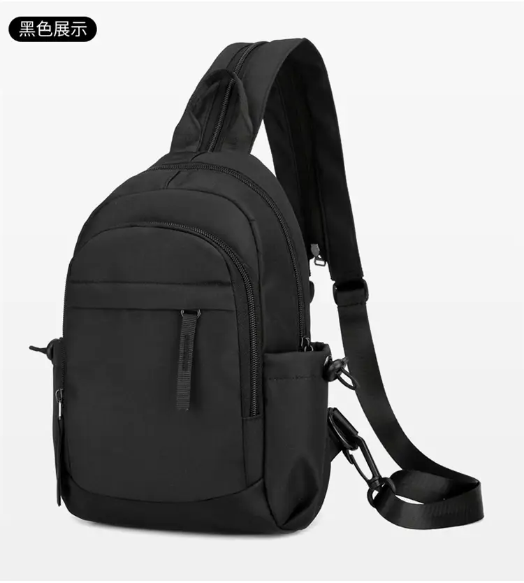 Men's Black Nylon Mini Backpack Lightweight Double-Use — feature 17