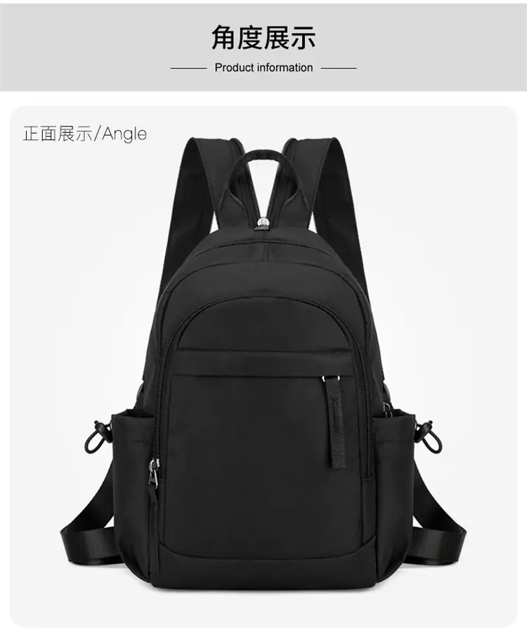 Men's Black Nylon Mini Backpack Lightweight Double-Use — feature 18