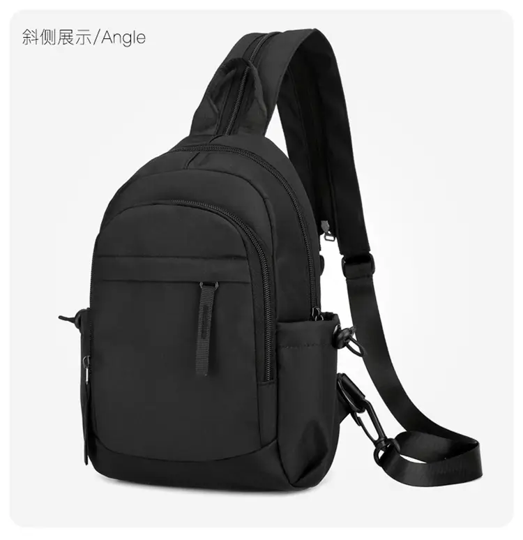 Men's Black Nylon Mini Backpack Lightweight Double-Use — feature 19