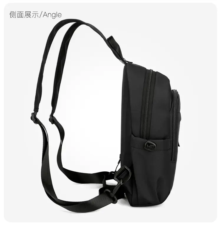 Men's Black Nylon Mini Backpack Lightweight Double-Use — feature 20