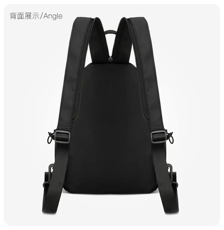 Men's Black Nylon Mini Backpack Lightweight Double-Use — feature 21