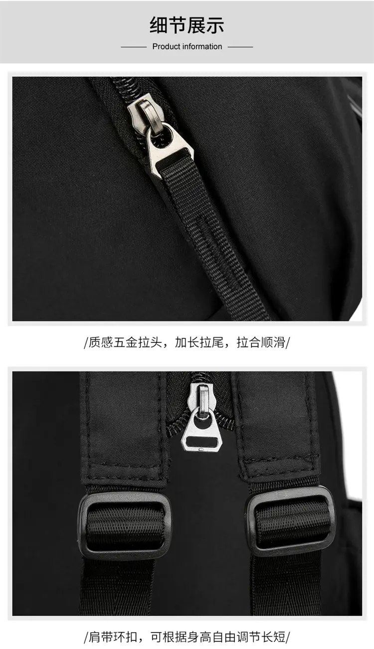 Men's Black Nylon Mini Backpack Lightweight Double-Use — feature 22