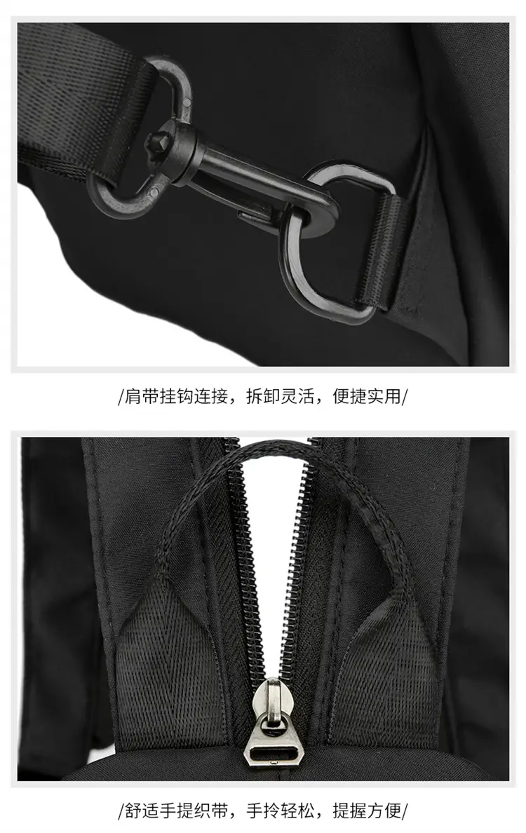 Men's Black Nylon Mini Backpack Lightweight Double-Use — feature 23