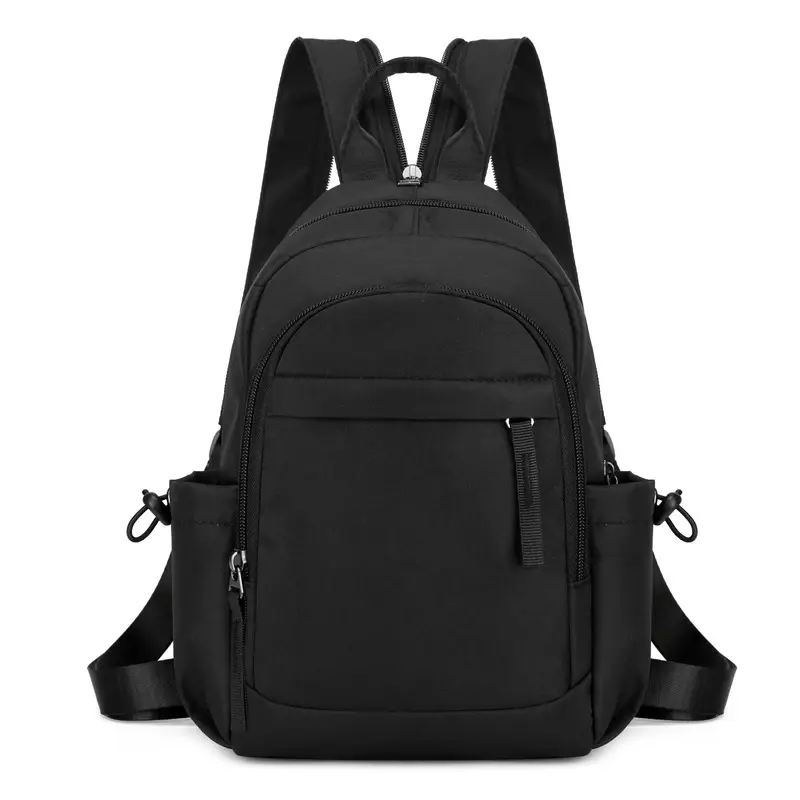 Men's Black Nylon Mini Backpack Lightweight Double-Use - Image 5
