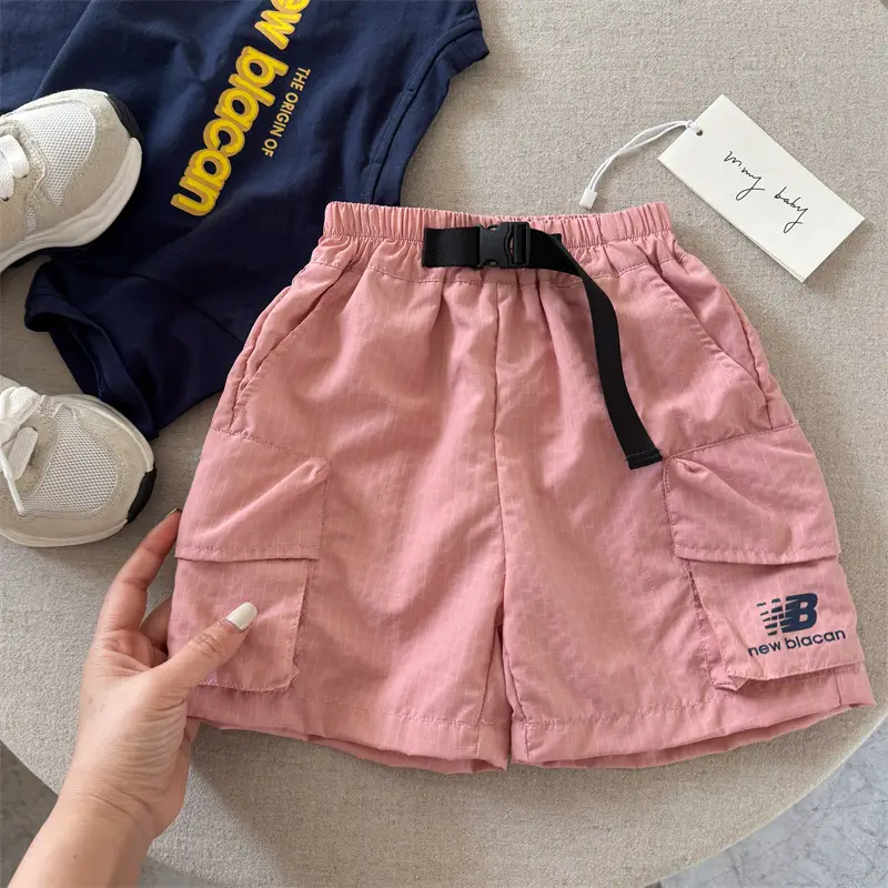 Children's Navy Blue Newbiacon T-Shirt & Beige Shorts Set 2025 - Image 3