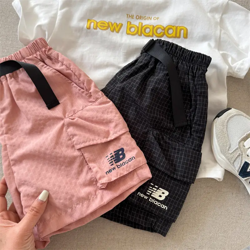 Children's Navy Blue Newbiacon T-Shirt & Beige Shorts Set 2025 — feature 11