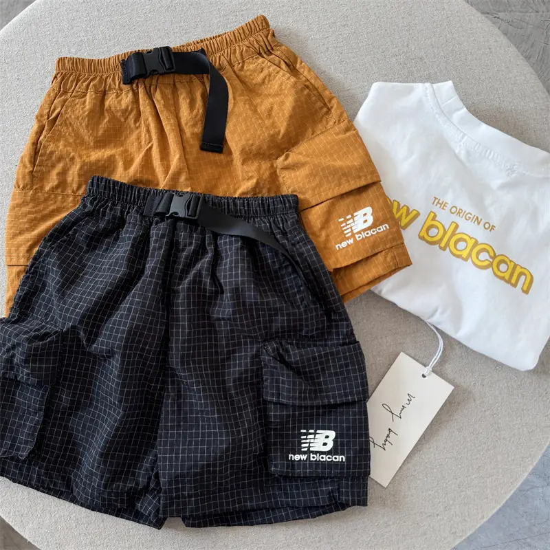 Children's Navy Blue Newbiacon T-Shirt & Beige Shorts Set 2025 — feature 12