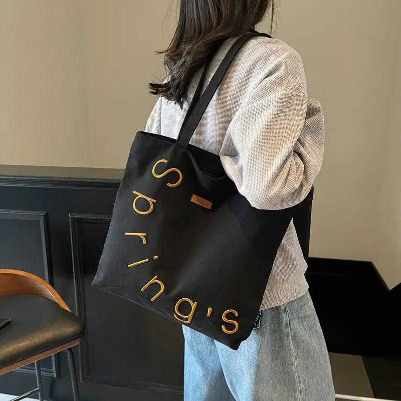 Women Canvas Tote Bag Spring Summer New Ruiying Large Capacity - Image 5