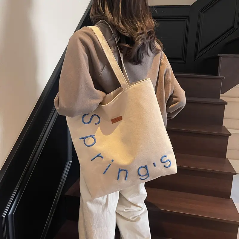 Women Canvas Tote Bag Spring Summer New Ruiying Large Capacity - Image 6