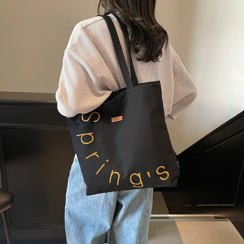 Women Canvas Tote Bag Spring Summer New Ruiying Large Capacity - Image 7