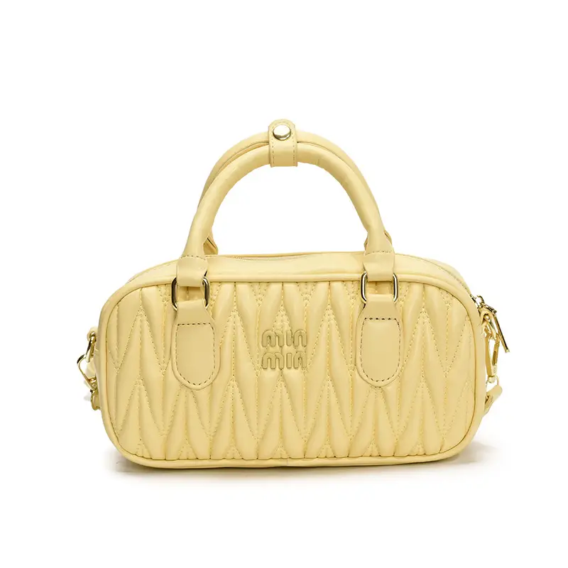 Red Pleated Handbag Women's Boston Bag Shoulder Crossbody