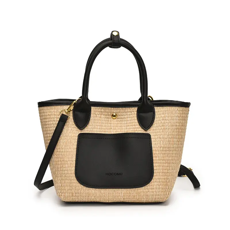 Korean Style Pink Straw Bucket Bag 2025 - Image 2