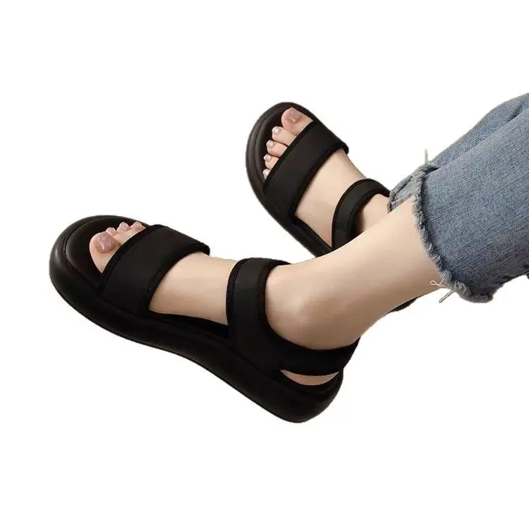 Women Black Flat Sandals Sports Beach 2025 - Image 5