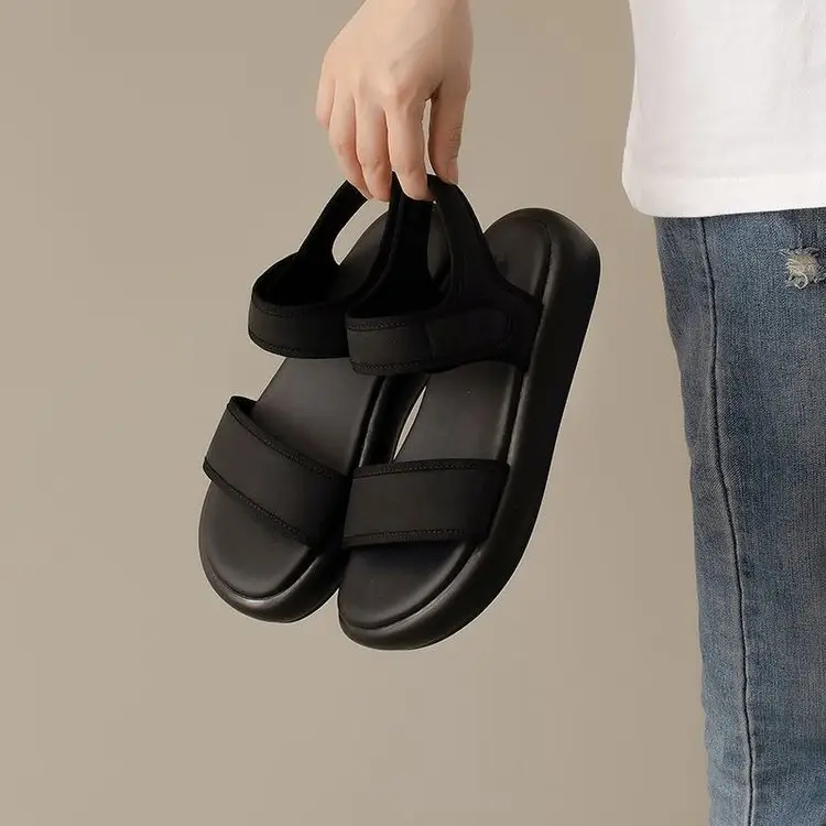 Women Black Flat Sandals Sports Beach 2025 — feature 4