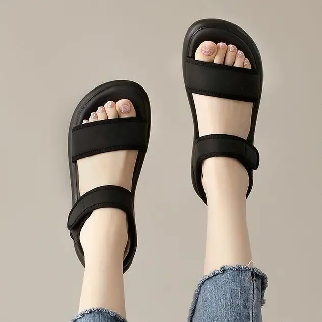 Women Black Flat Sandals Sports Beach 2025 — feature 6