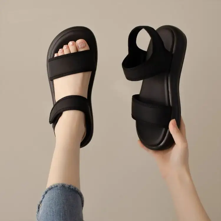 Women Black Flat Sandals Sports Beach 2025 — feature 7