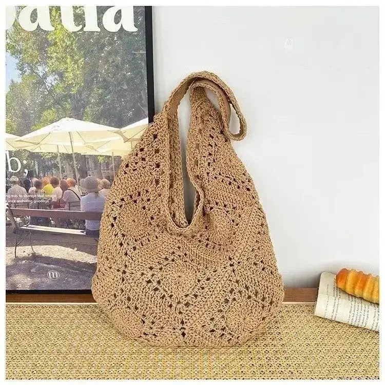 Women's Woven Shoulder Bag Large Capacity Lazy Style 2025 — feature 3