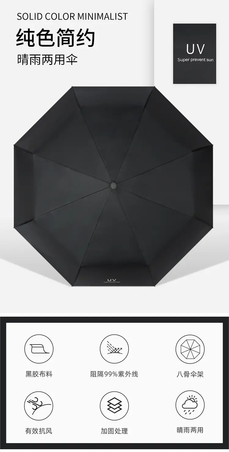 Women's Pink Manual Umbrella 360° Rain Sun — feature 1