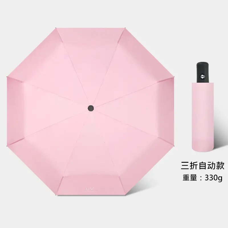 Women's Pink Manual Umbrella 360° Rain Sun - Image 2