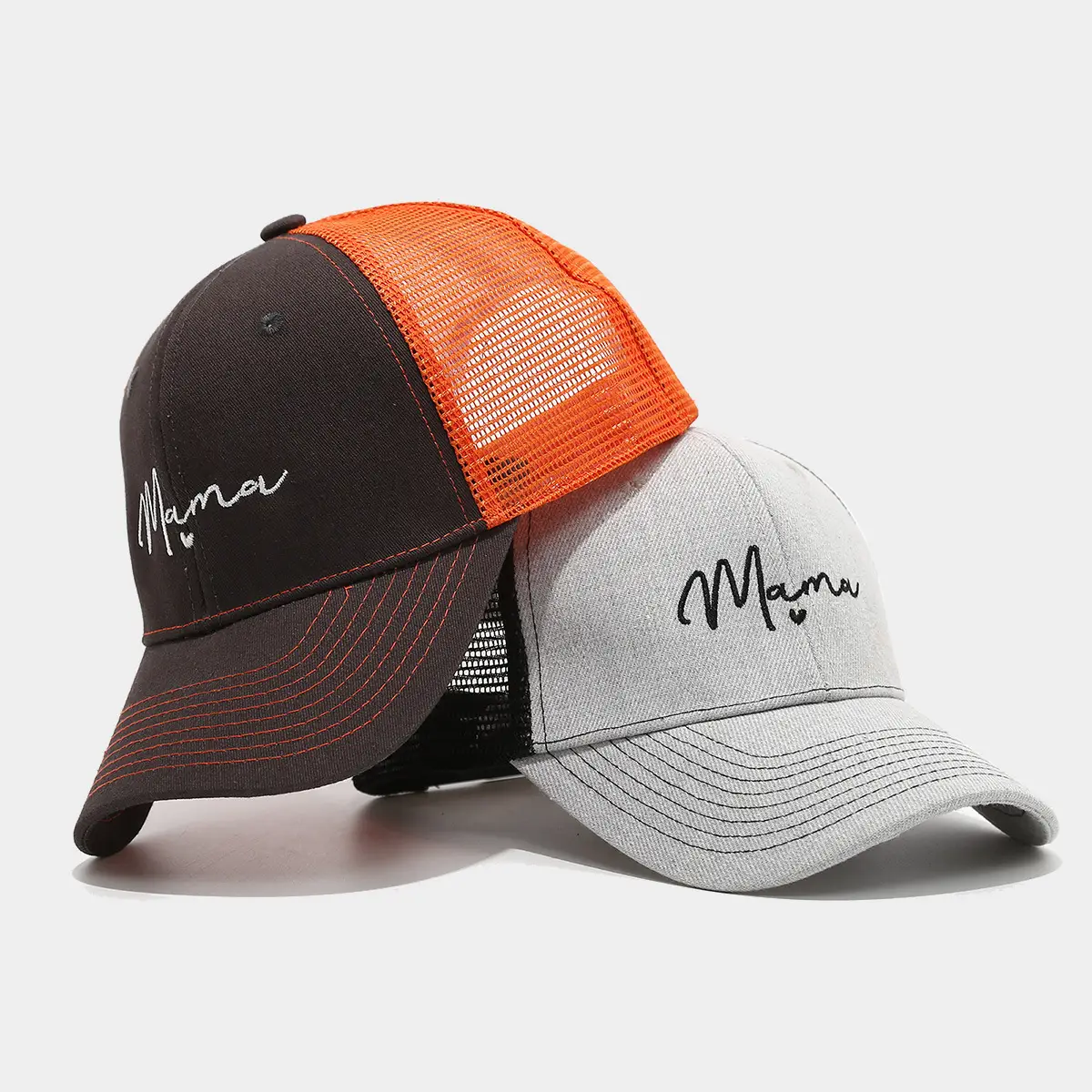 Black Embroidered Mama Cap for Women Men Outdoor Sunscreen - Image 9
