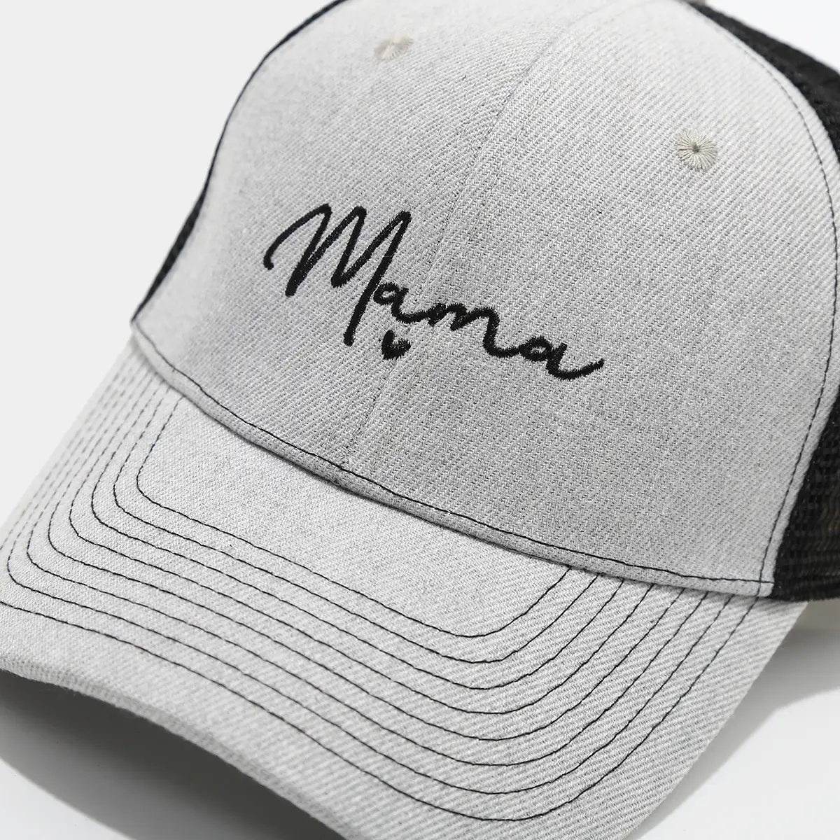 Black Embroidered Mama Cap for Women Men Outdoor Sunscreen — feature 11