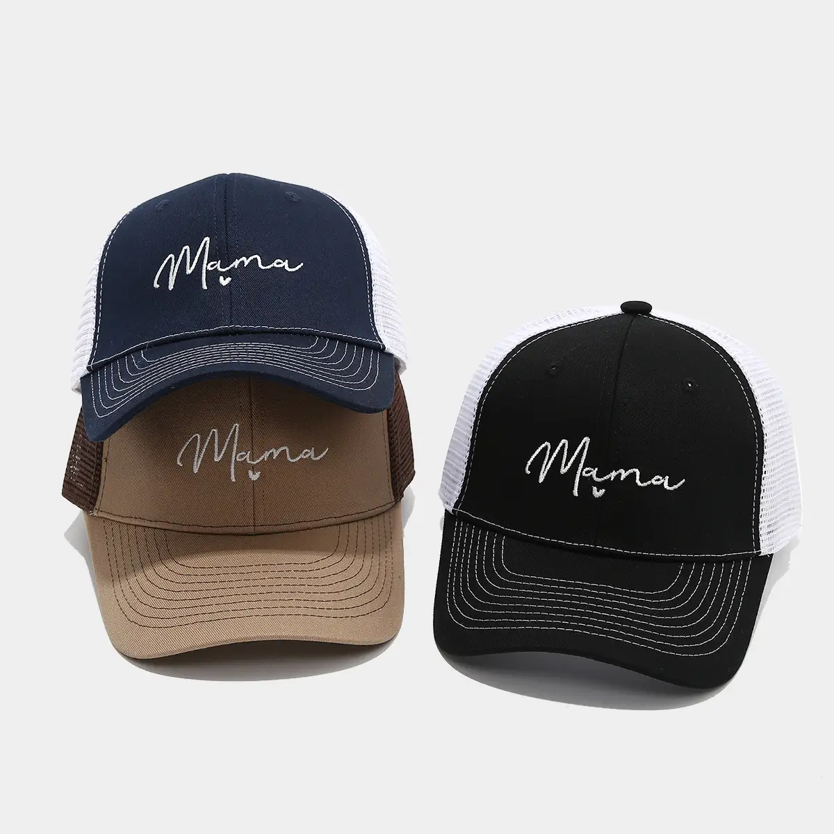 Black Embroidered Mama Cap for Women Men Outdoor Sunscreen — feature 2