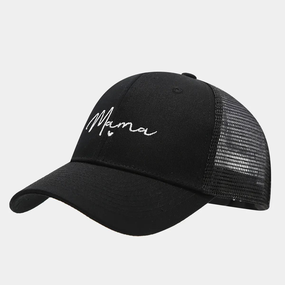 Black Embroidered Mama Cap for Women Men Outdoor Sunscreen — feature 4