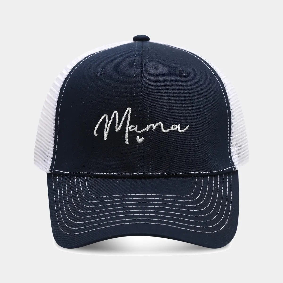 Black Embroidered Mama Cap for Women Men Outdoor Sunscreen - Image 5