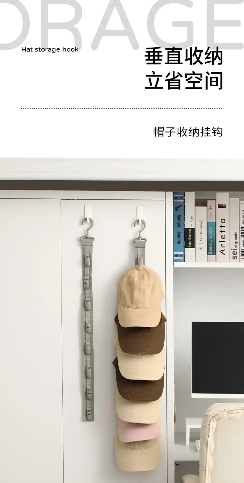 FaSoLa Multi-Cap Hat Hanging Rack for Home Decor — feature 1