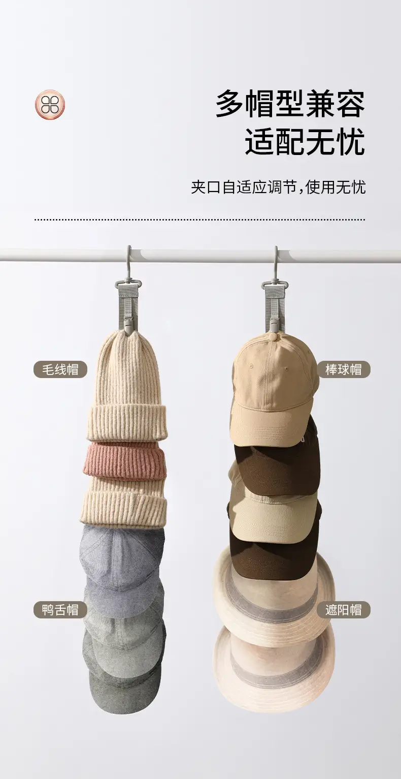 FaSoLa Multi-Cap Hat Hanging Rack for Home Decor — feature 5