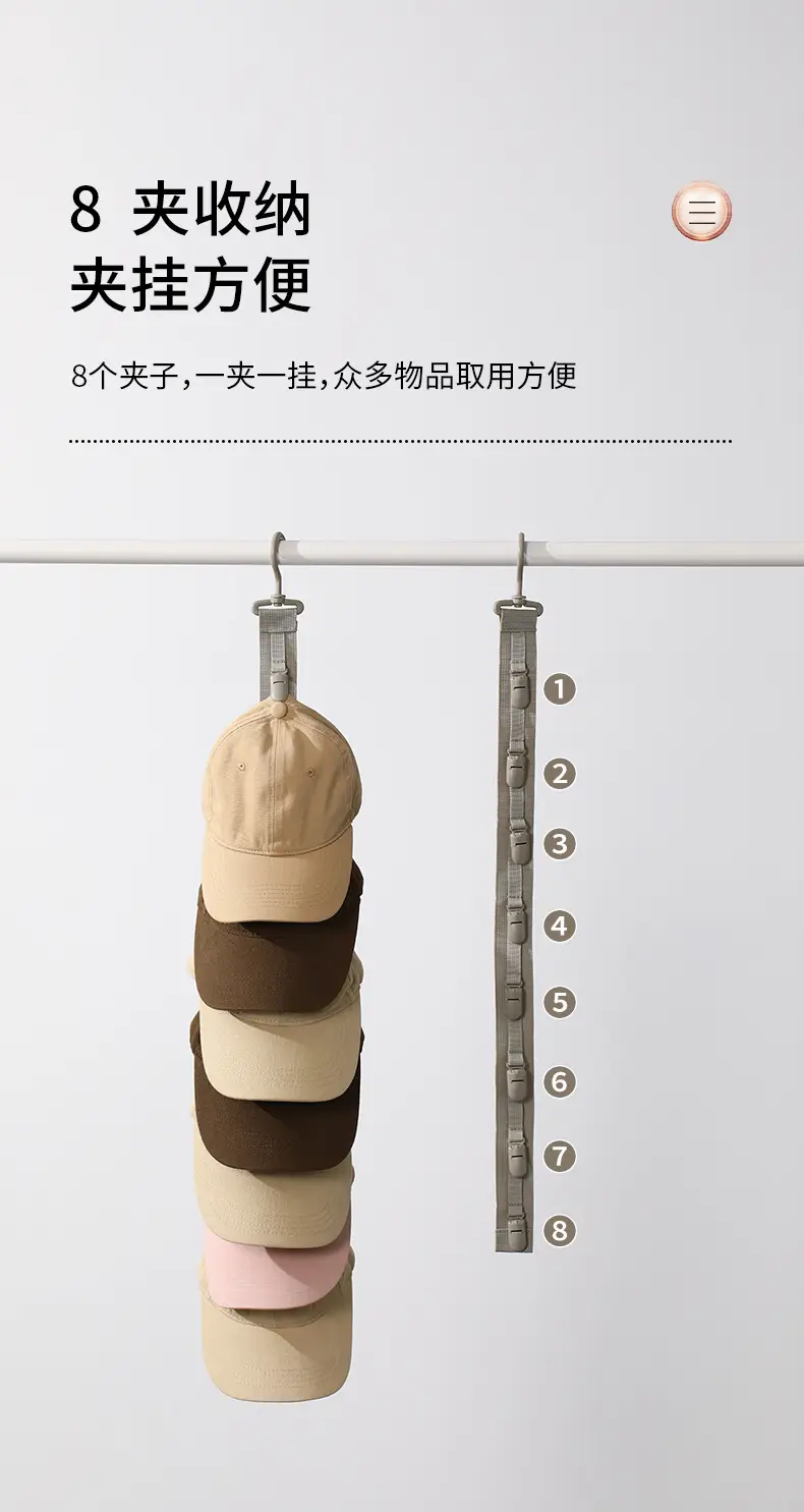 FaSoLa Multi-Cap Hat Hanging Rack for Home Decor — feature 6