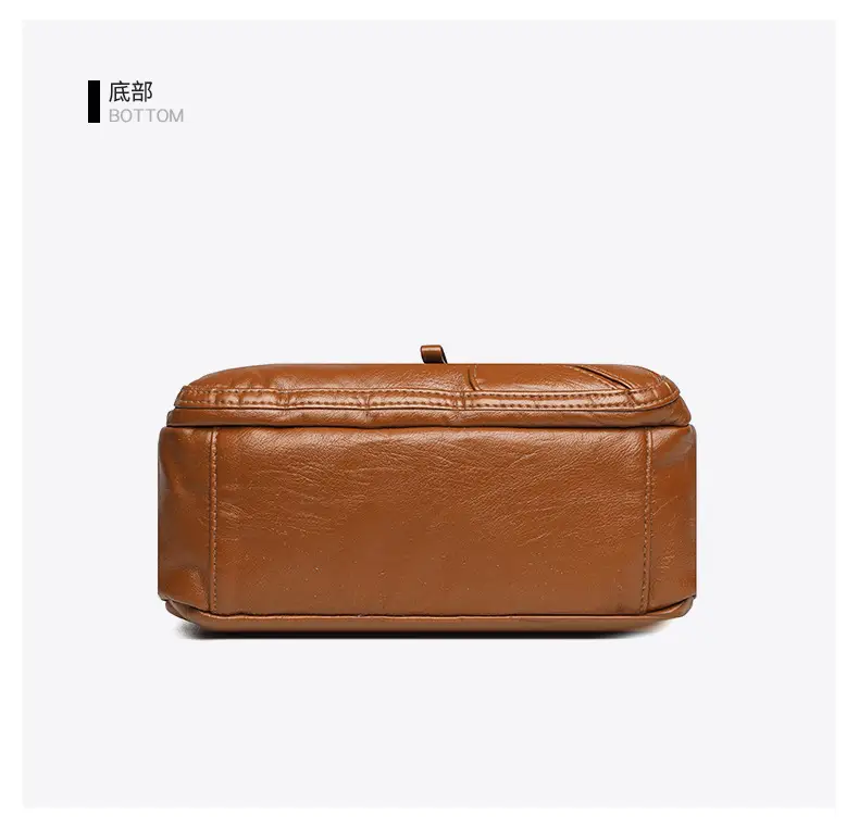 New Soft Leather Multi-Compartment Shoulder Bag Black — feature 36