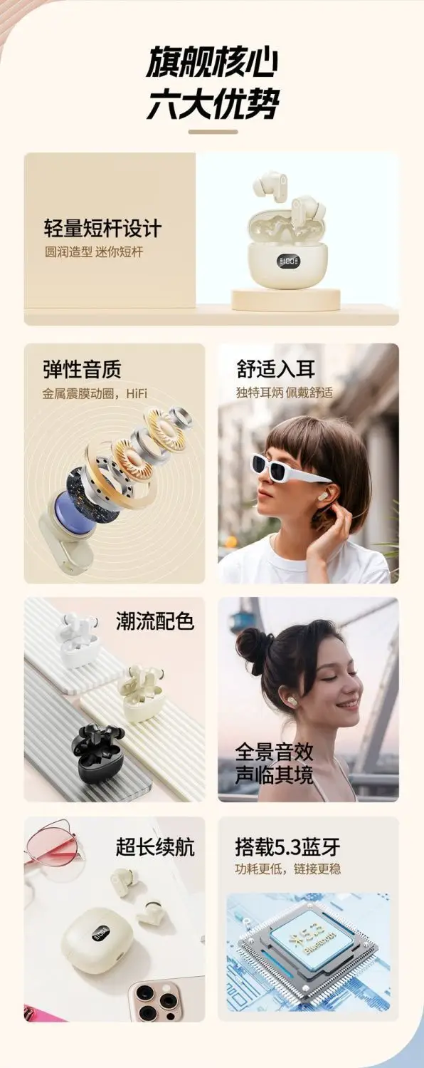 2025 New Wireless Earbuds Bluetooth 5.3 Ultra Sound Noise Reduction — feature 3