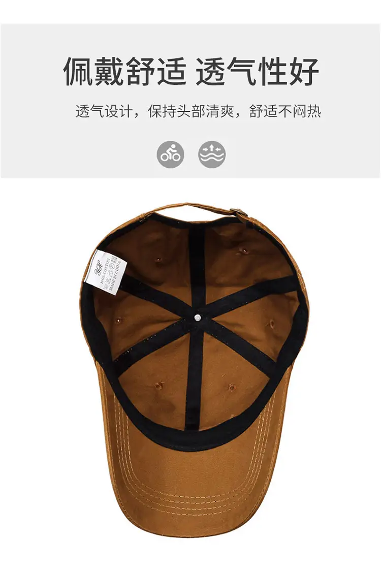 Korean Style Baseball Cap Brown Unisex Oversized — feature 9