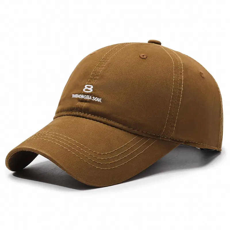 Korean Style Baseball Cap Brown Unisex Oversized - Image 4
