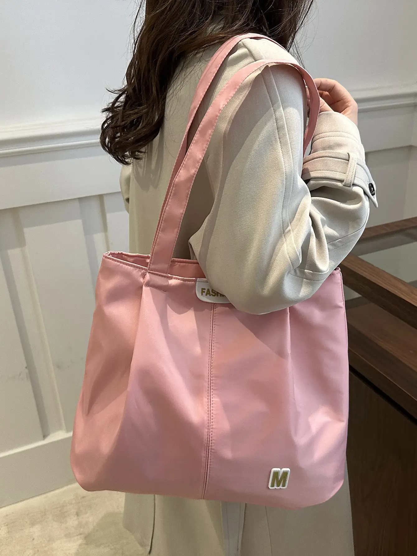 Women's Neon M Logo Shoulder Bag with Leather Strap - Image 8